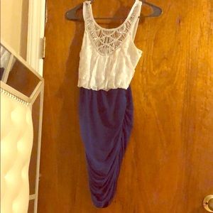 White and blue dress